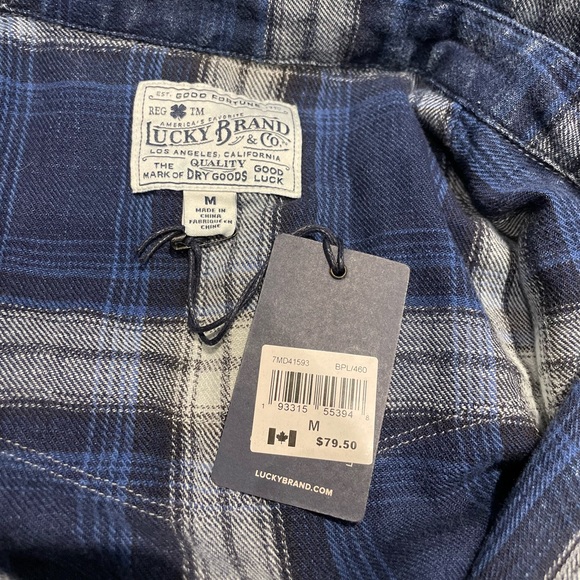 Plaid Blue & White Long-sleeve Button Down - Picture 6 of 8